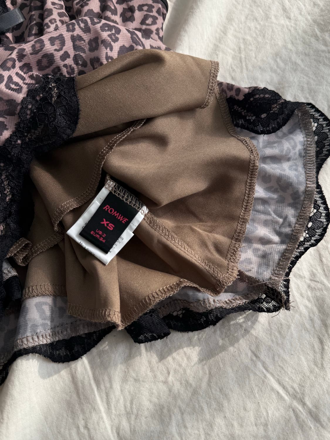 갸루 펑크 호피 슬리브리스 상품이미지6