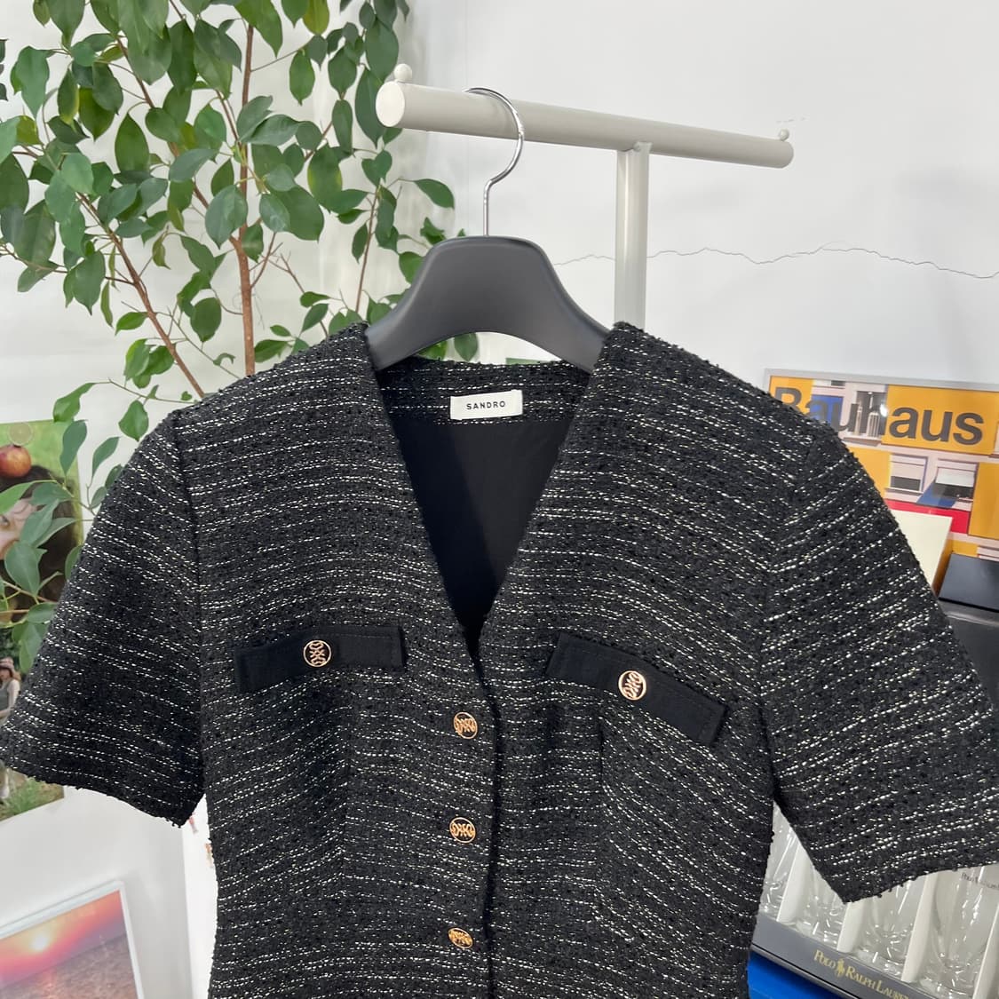 산드로 우먼 트위드 플레어 원피스 36 상품이미지2