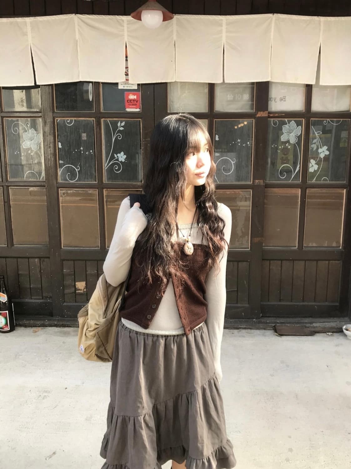 시즐 seezul 고더 프릴 스커트 브라운 상품이미지2