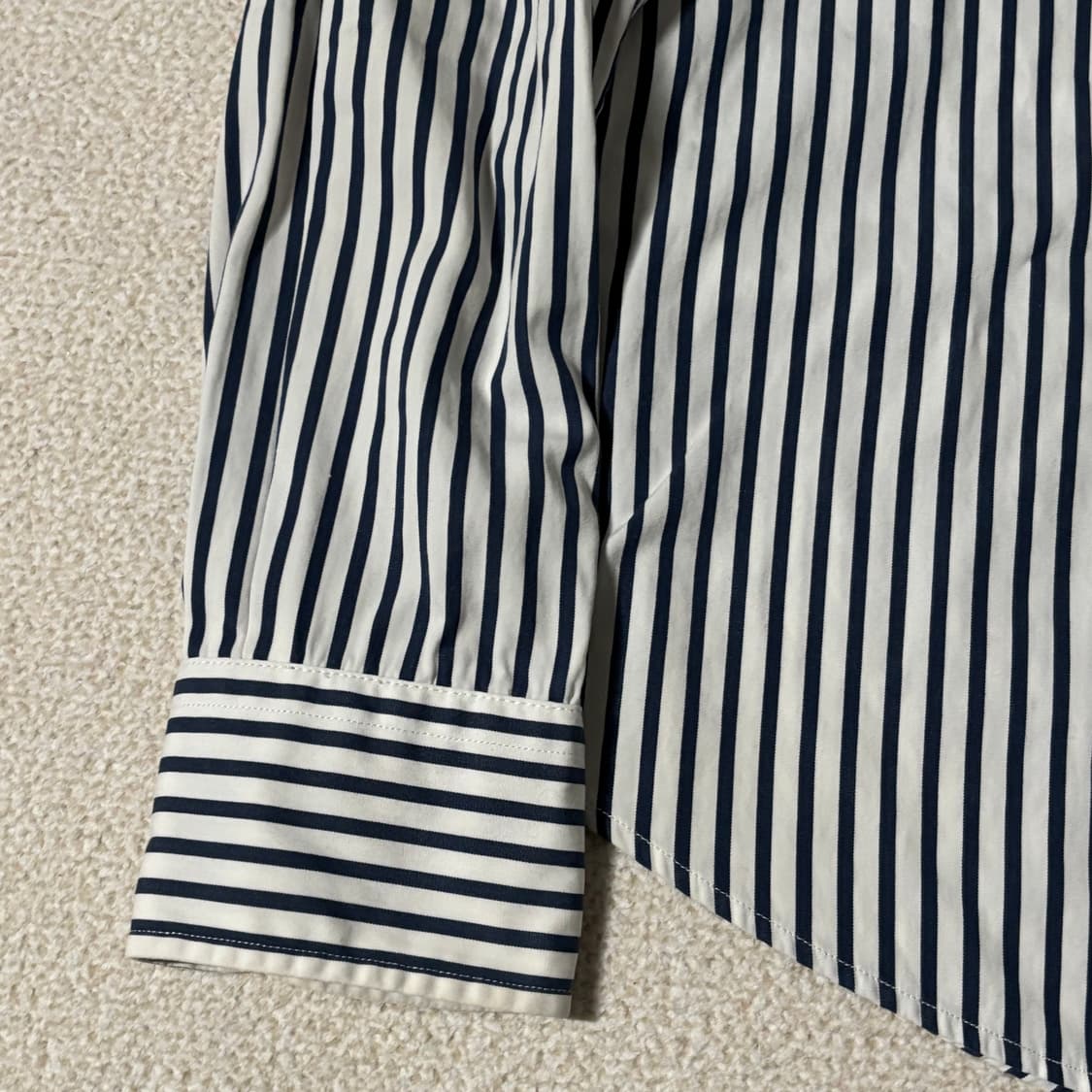 빈티지 랄프로렌 네이비 스트라이프 레드 스몰로고 셔츠 상품이미지3