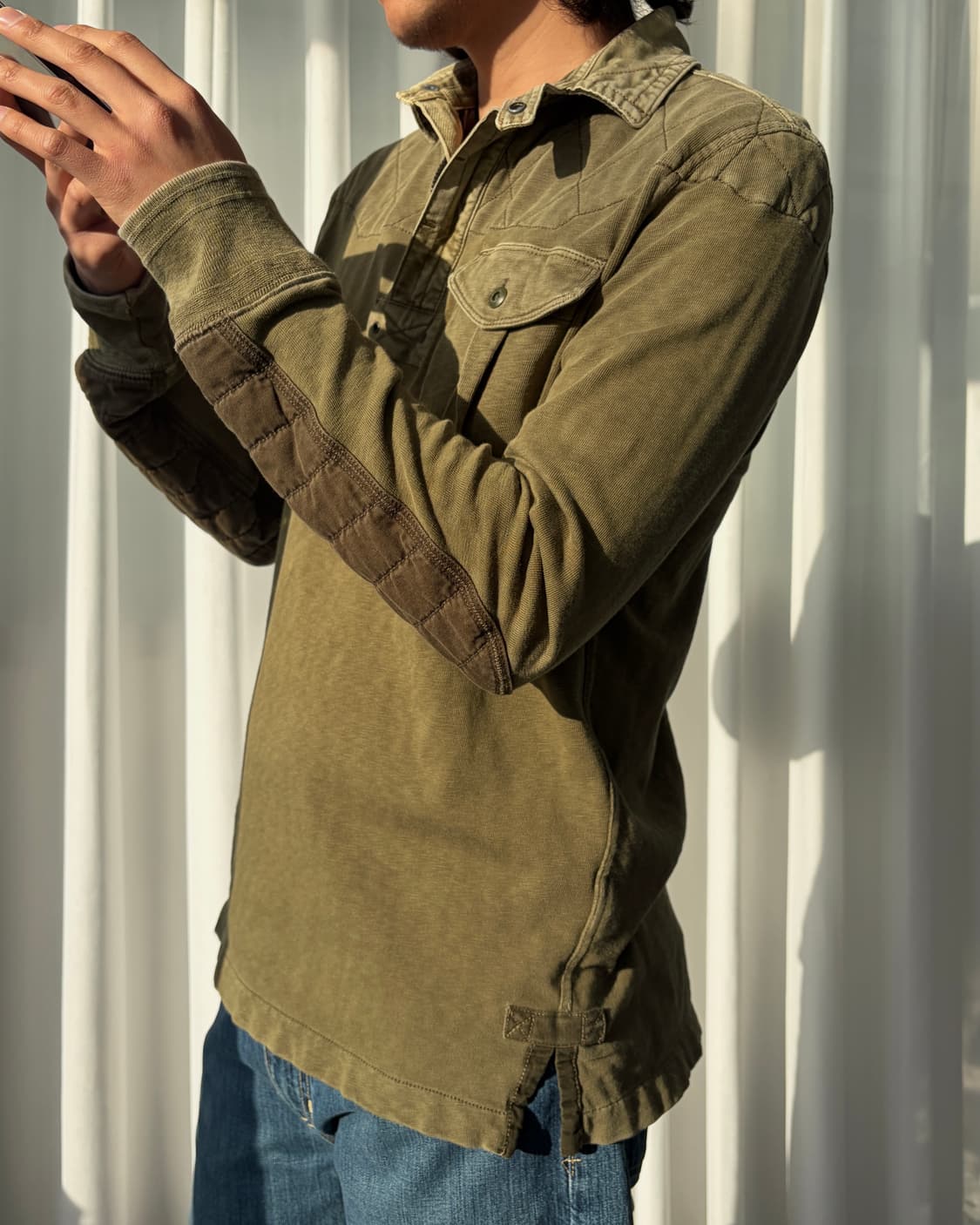 [M]폴로 랄프로렌 밀리터리 엘보 숄더 헨리넥 셔츠 상품이미지1