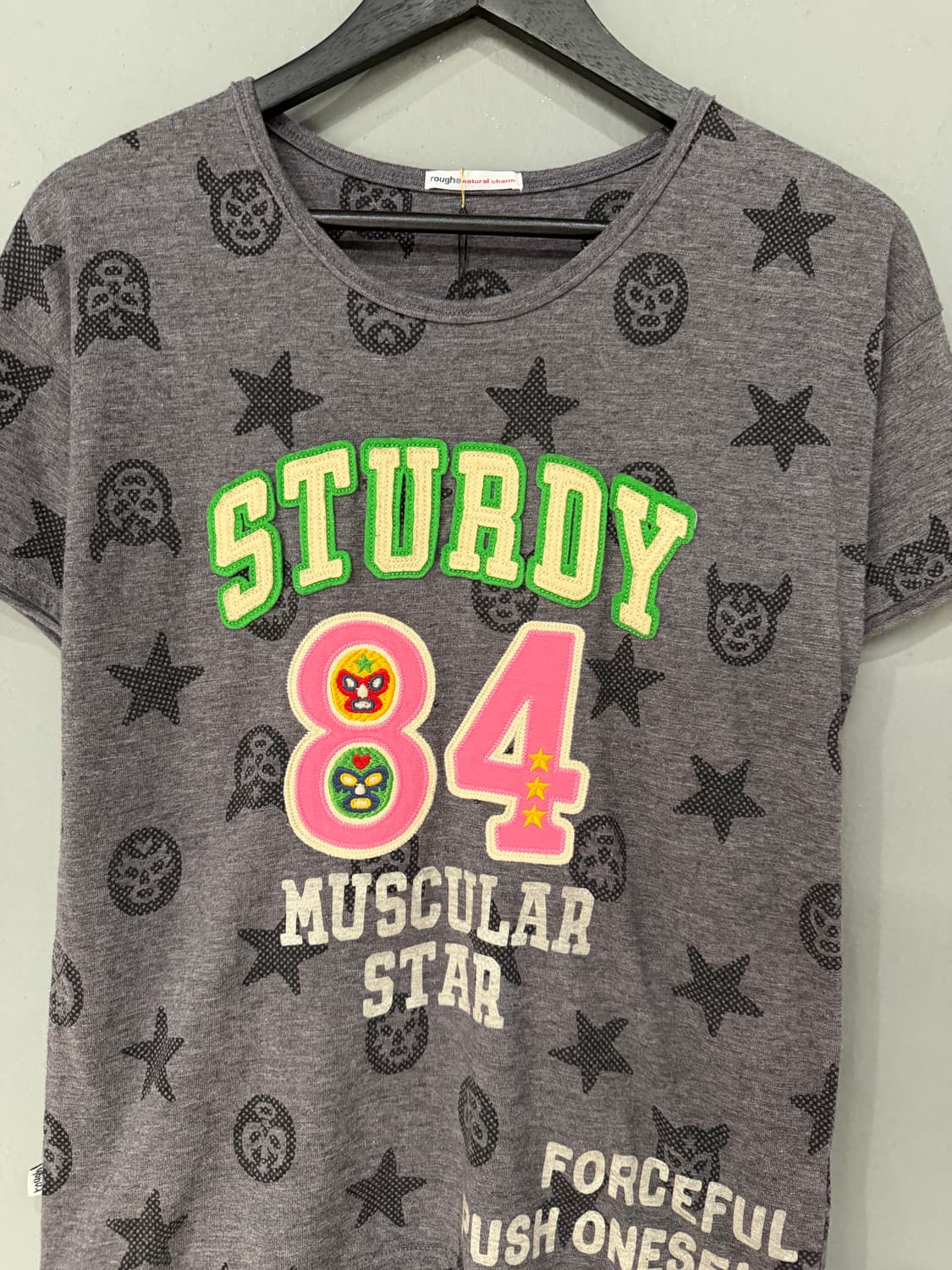 Rough mask & star pattern lettering top 상품이미지7