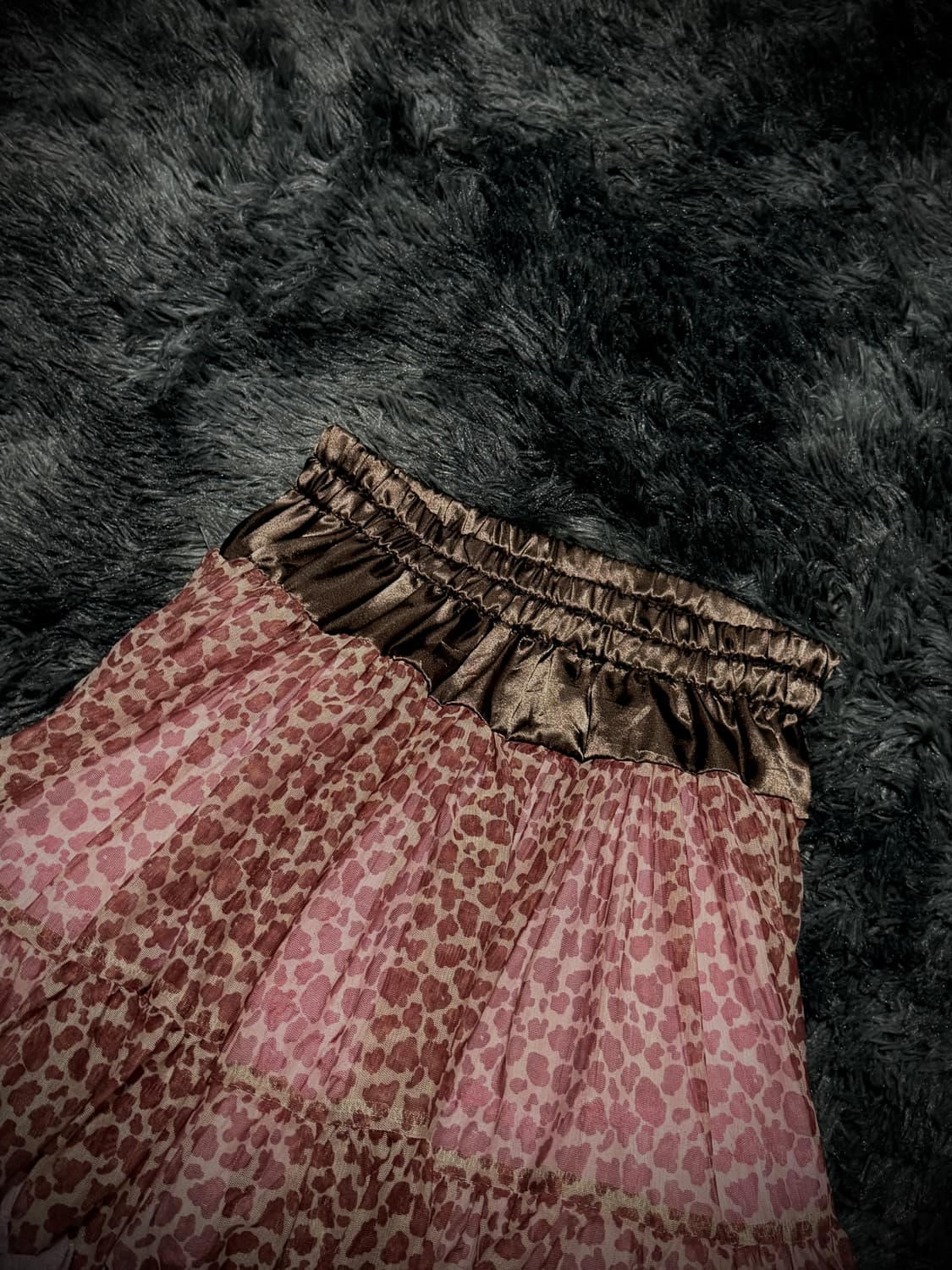 튜튜 st 핑크 호피 캉캉 밴딩 스커트 상품이미지4