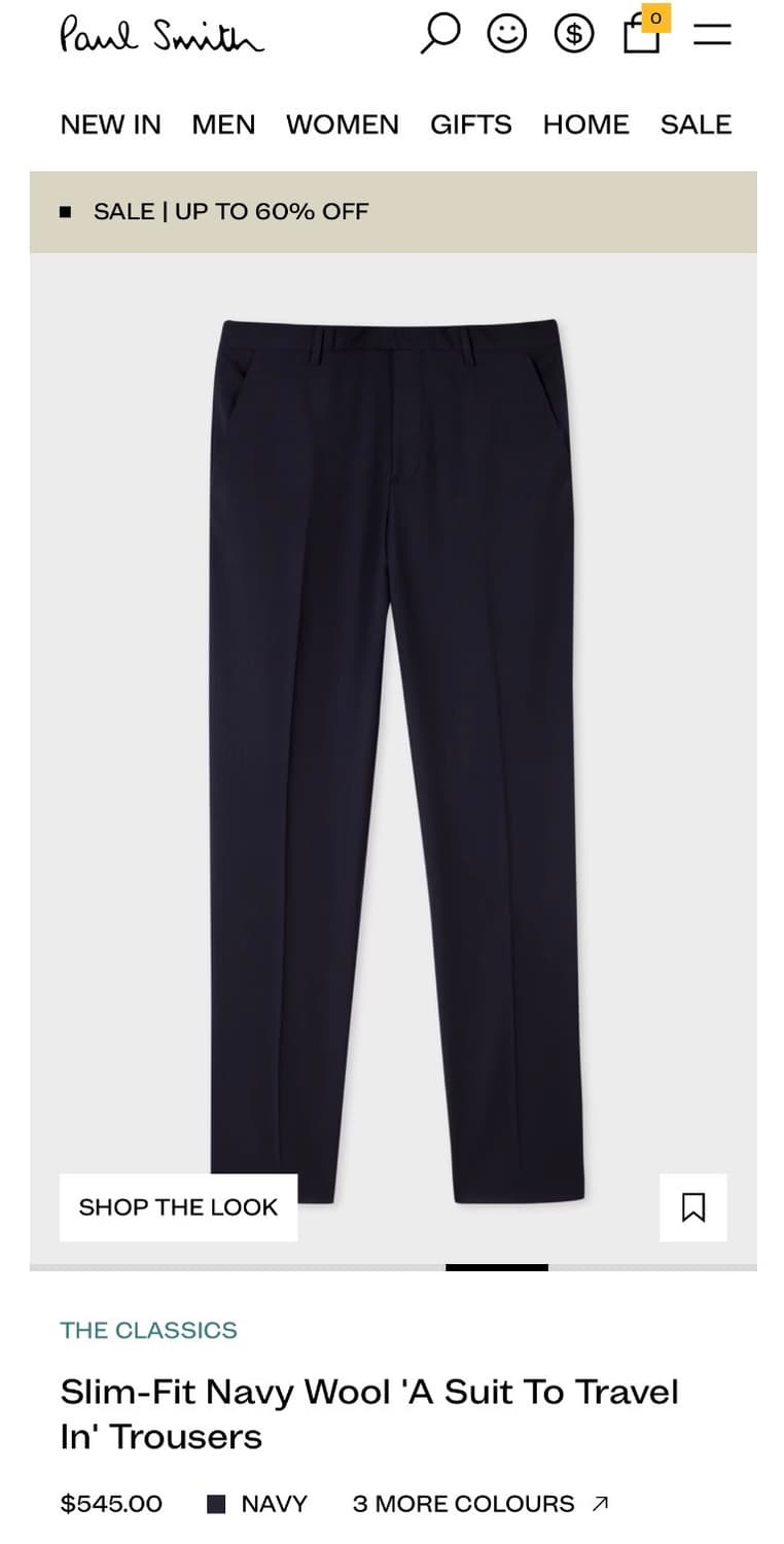 폴스미스 울 캐시미어 수트 셋업 상품이미지2