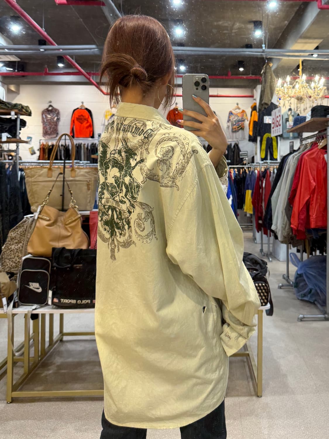 빈티지 백 프린팅 긴팔 셔츠 상품이미지5