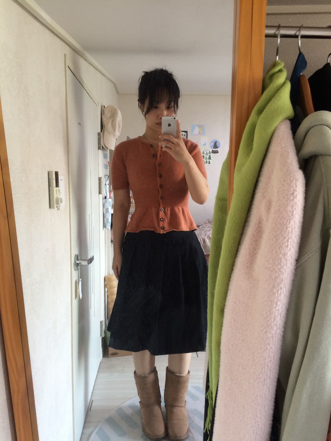 빈티지 반팔 니트 가디건 상품이미지4