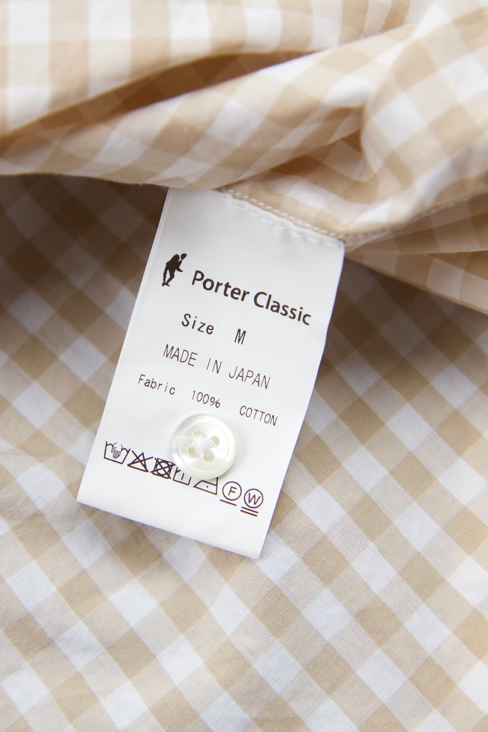 Porter classic 롤업 깅엄 체크셔츠 베이지 상품이미지8