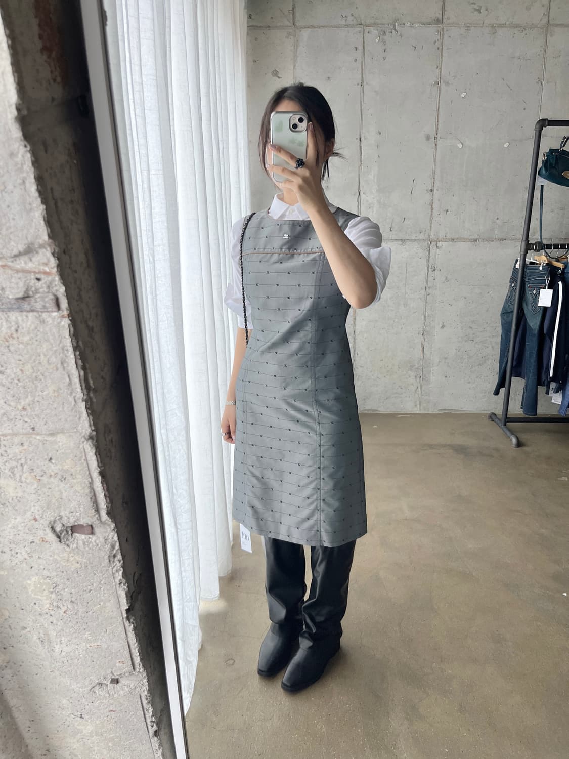 00s Courreges 꾸레쥬 로고 패턴 원피스 상품이미지6