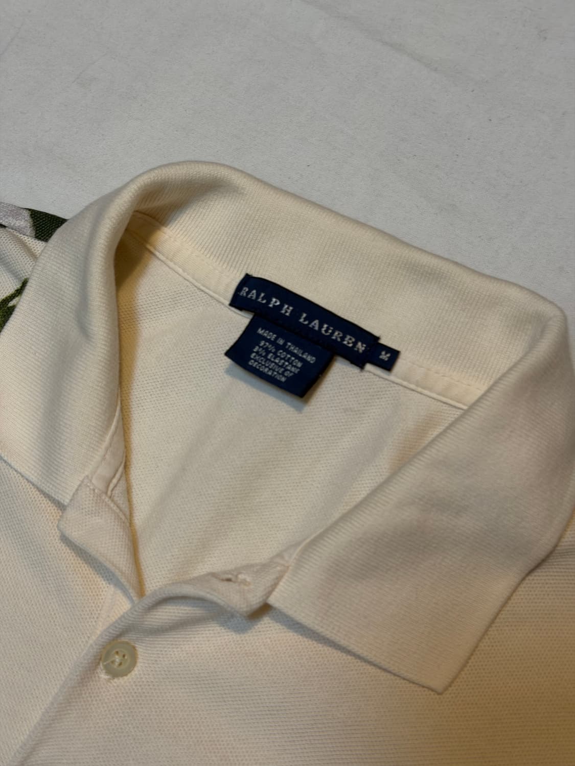 희귀) 폴로 랄프로렌 플라워 패턴 포니로고 카라티 아이보리 상품이미지3