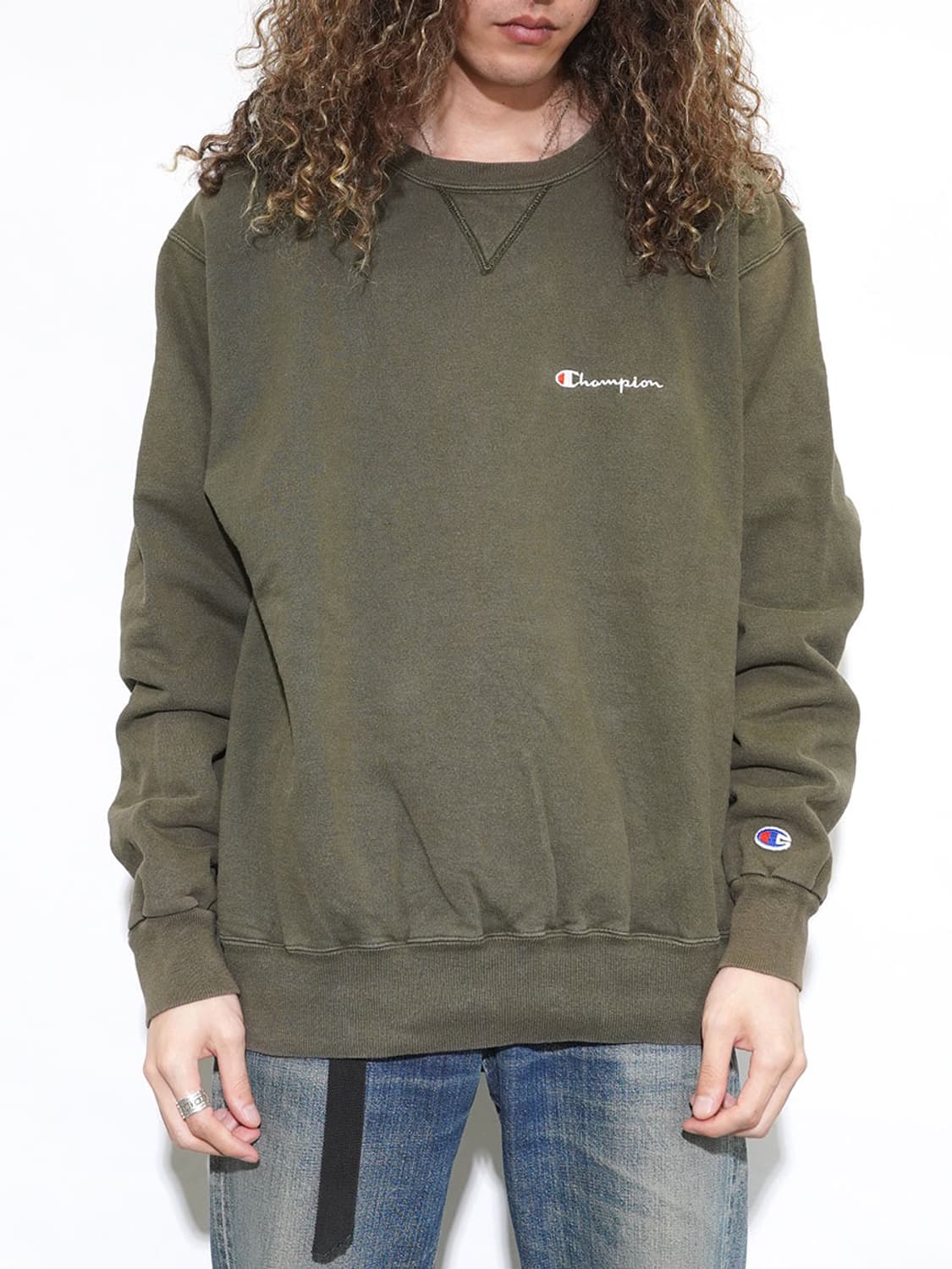 챔피온 90s USA 빈티지 스웻 맨투맨 카키 상품이미지1