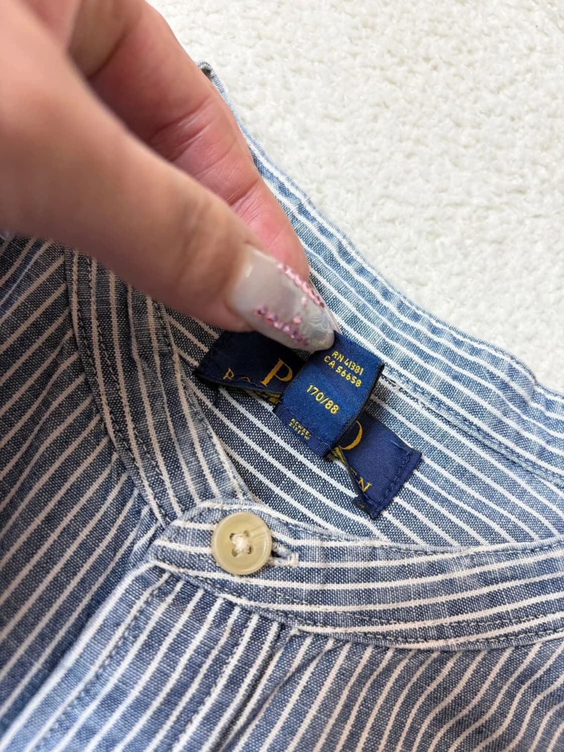 폴로 랄프로렌 00's 헨리넥 스트라이프 셔츠 PN6565 상품이미지4