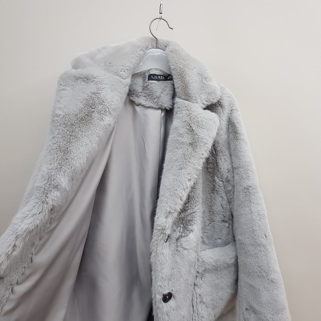 로렌 랄프로렌 그레이 퍼 텍스처 세미루즈 코트 XS사이즈 상품이미지5