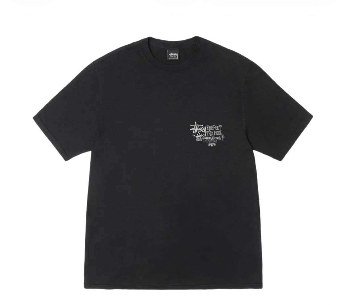 스투시 리스펙트 더 풀 티셔츠 피그먼트 다이드 블랙 상품이미지2