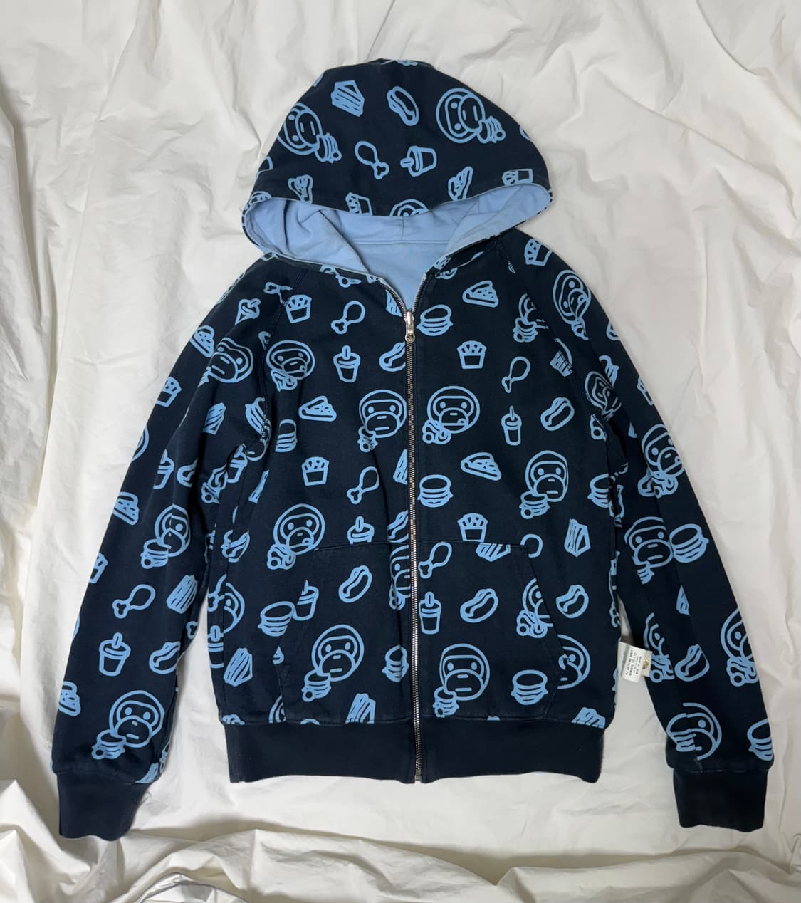 베이프 마일로 정크푸드 스카이블루 리버시블 양면 후드집업 상품이미지3