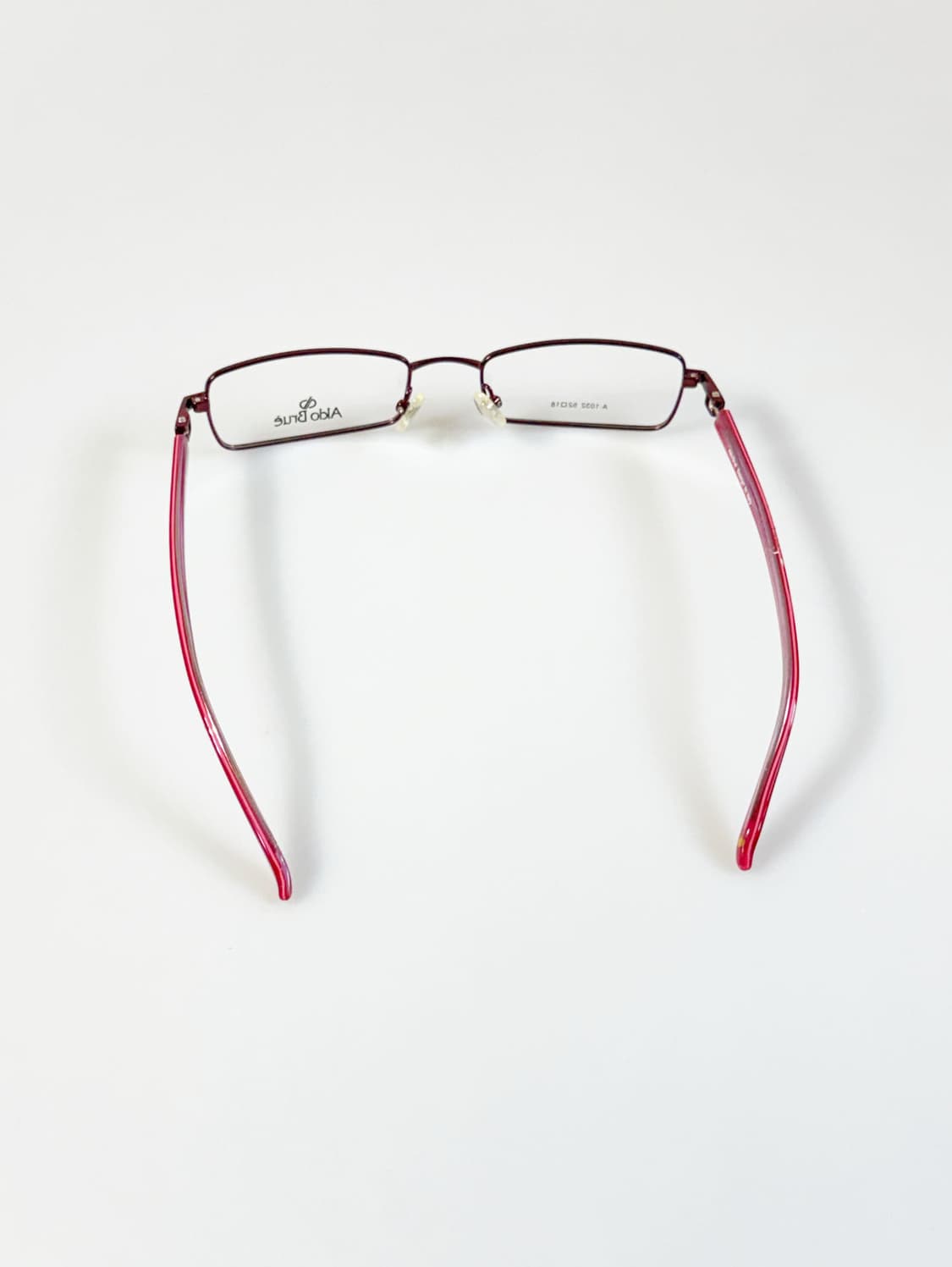 ALDO BRUE 레드 와인 메탈 슬림 스퀘어 빈티지 안경 상품이미지5