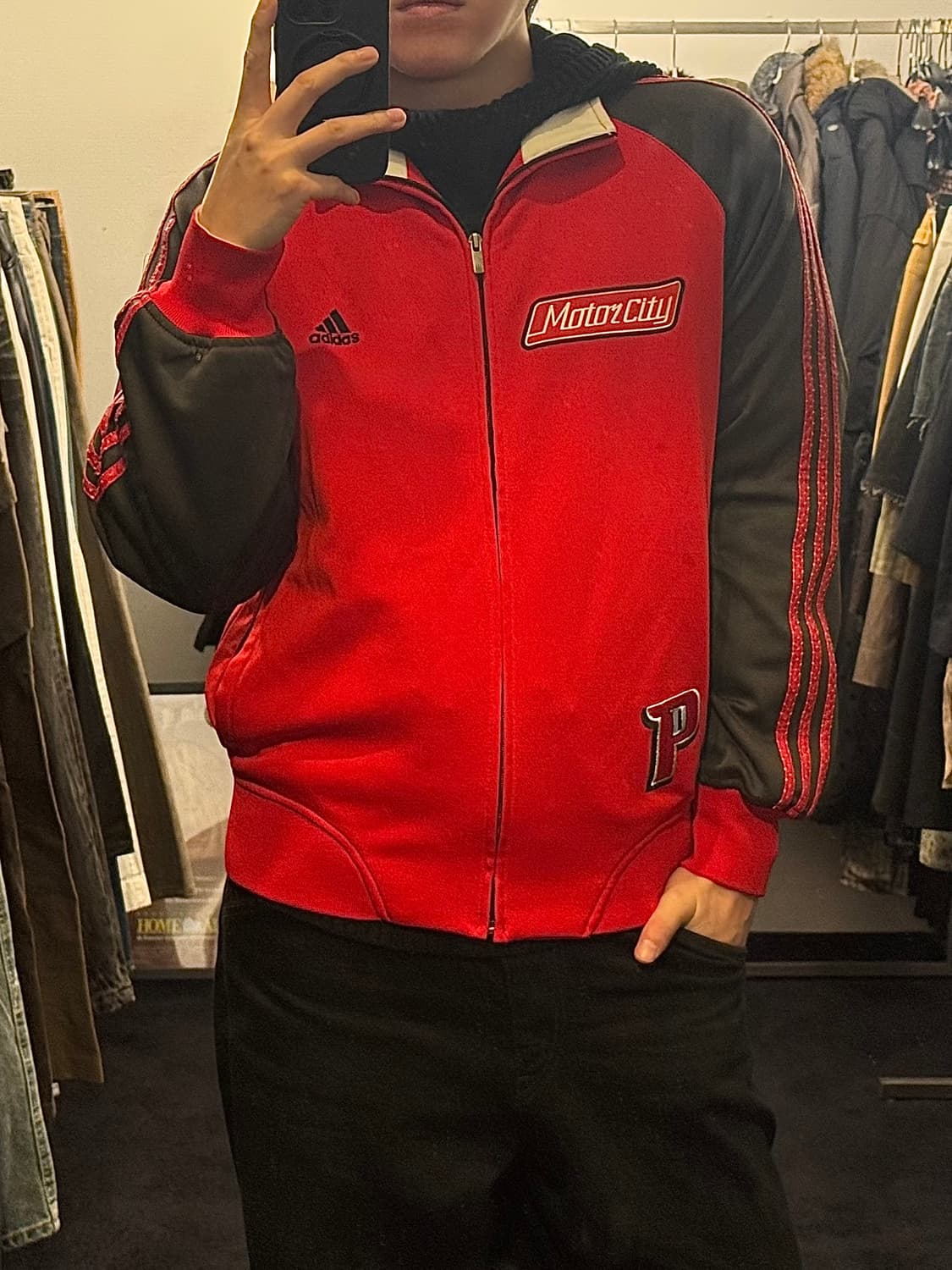 아디다스 NBA 디트로이트 레드 져지 저지 트랙탑 집업 농구 트레이닝 S 상품이미지1