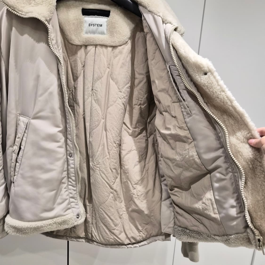 시스템옴므 양털 베이지 자켓 100 상품이미지2