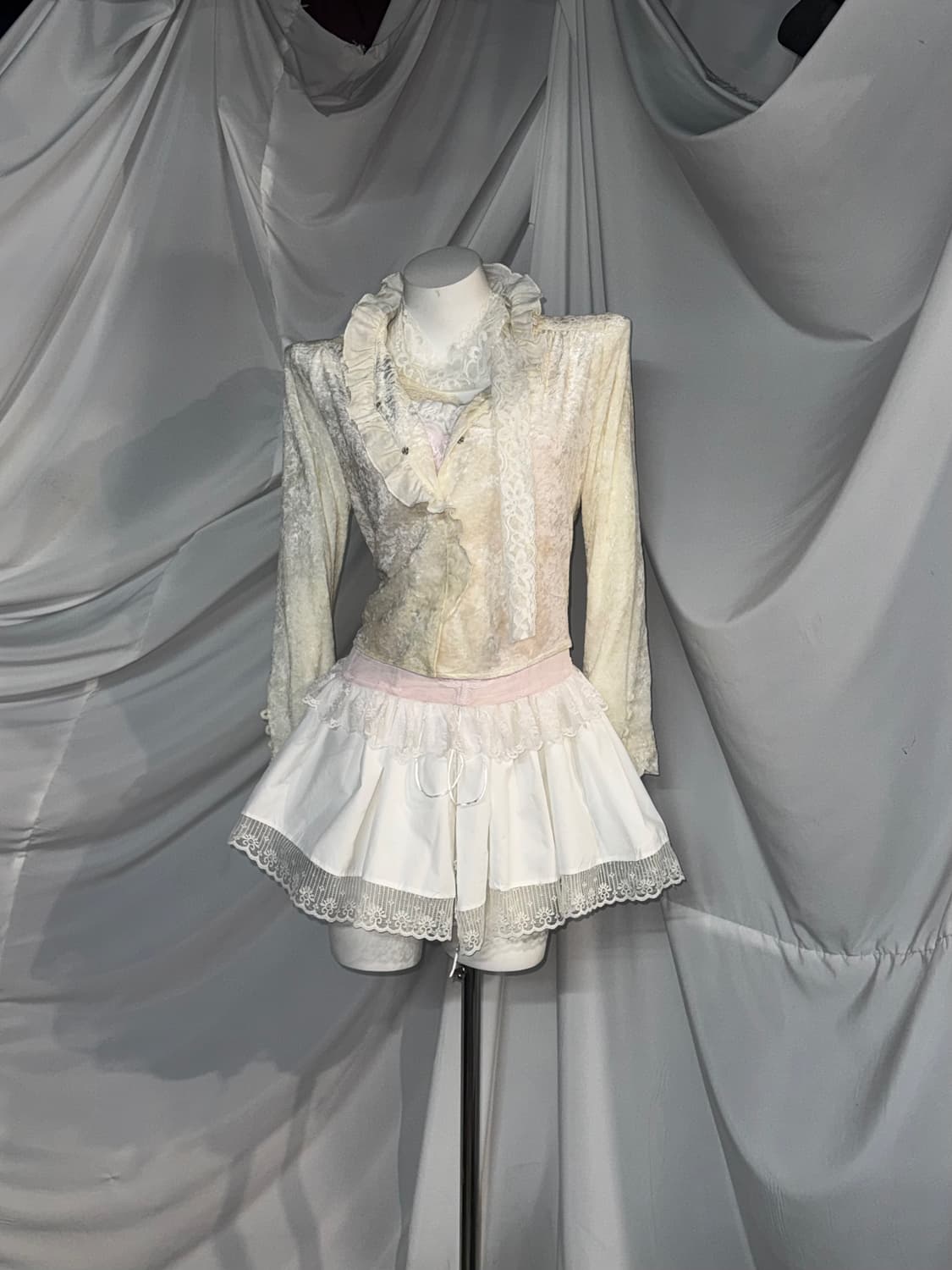 캐캐체 화이트세라깔 레이스 코르셋 화이트 페어리 코디세트 상품이미지6