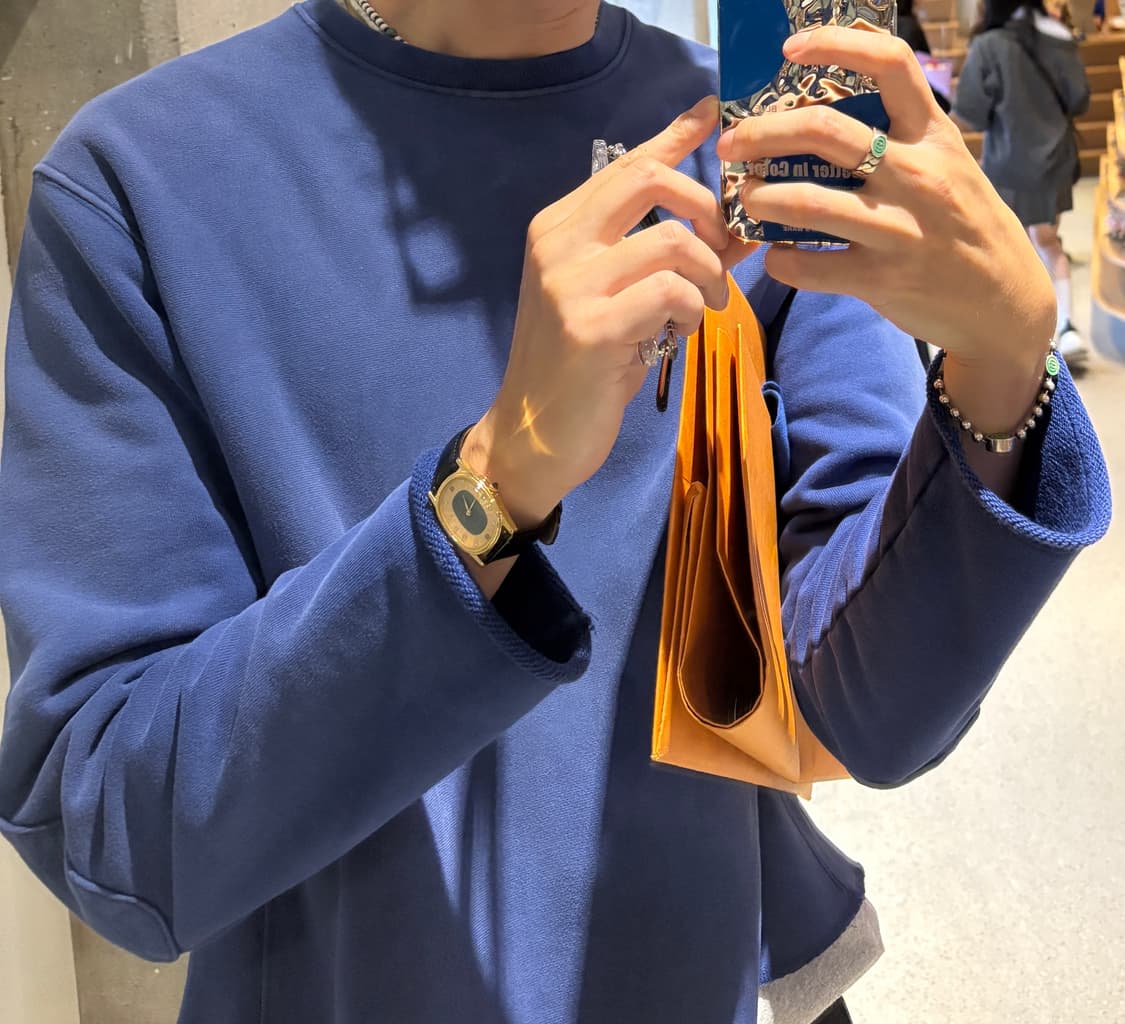 처칠롬퍼 washed sweat shirt 빈티지 블루 상품이미지8