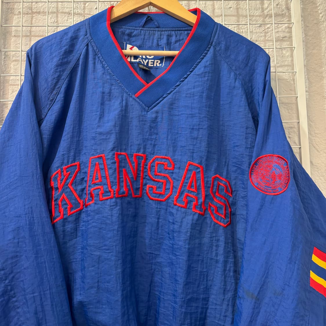 90s 프로 플레이어 캔자스 제이호크스 블루 웜업 M 상품이미지3