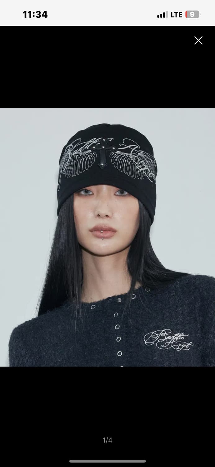니어노어 비니 BADDIE ANGEL CROSS BEANIE  상품이미지1