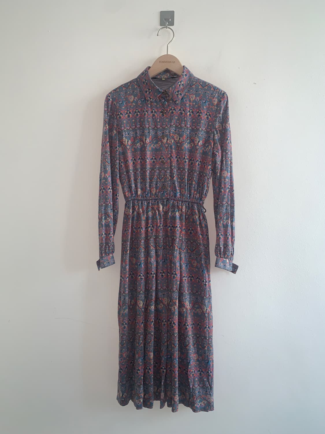 Vintage gold button shirts dress 상품이미지1