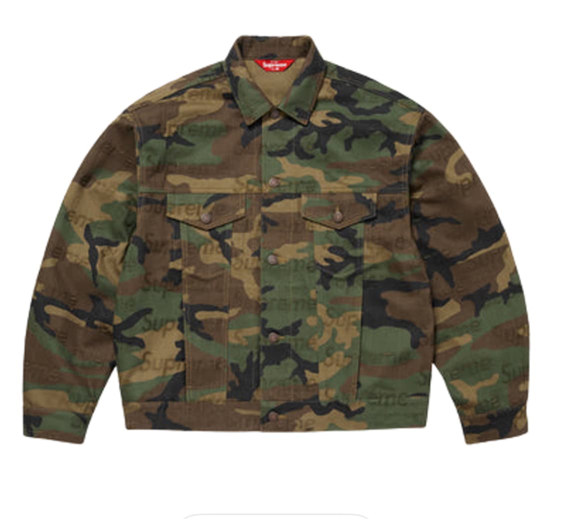 (XL) 슈프림 자가드로고 데님 트러커 - 25fw 상품이미지1