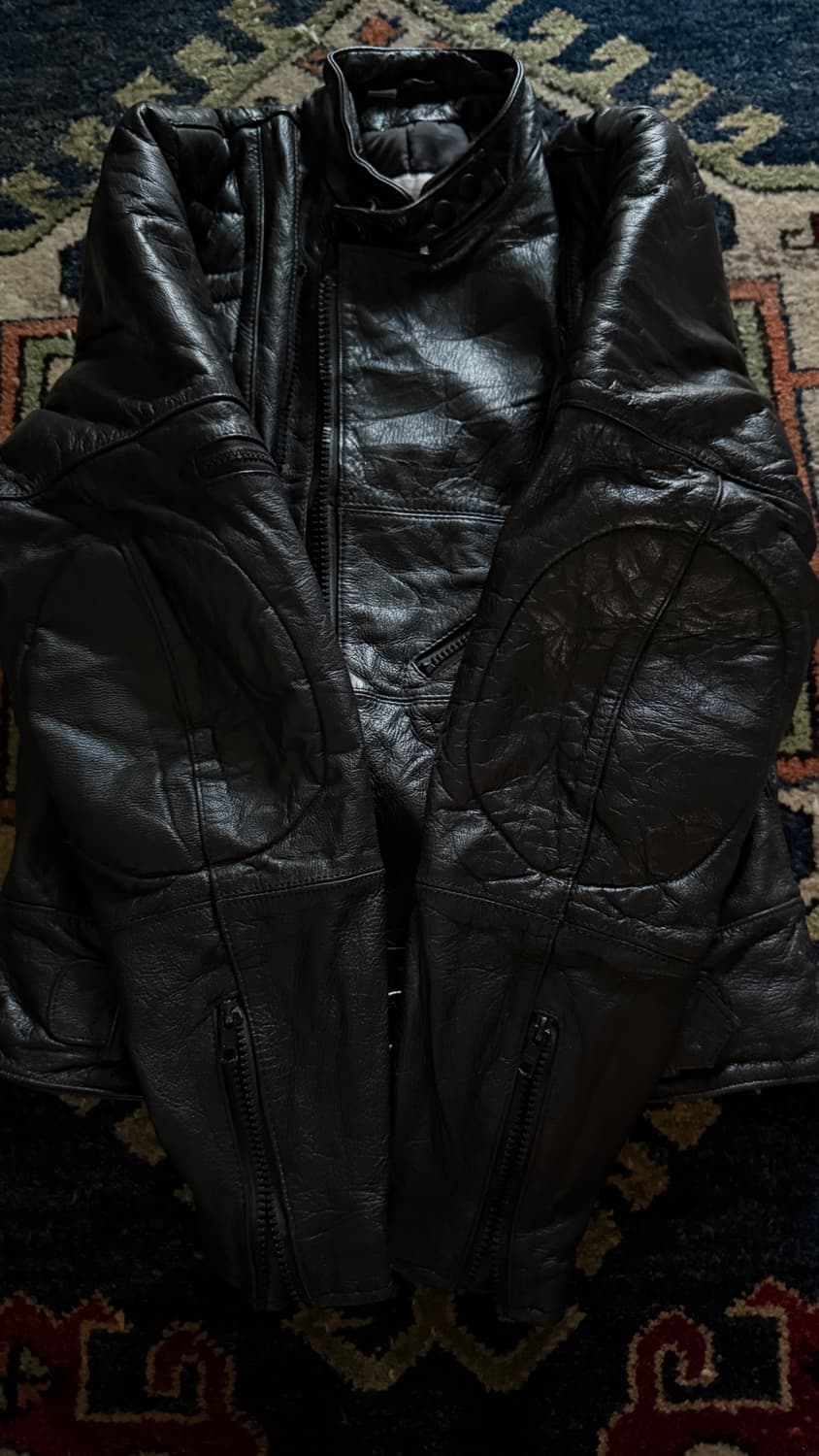 90s Wilsons Padded Motorcycle 레더 자켓 상품이미지5