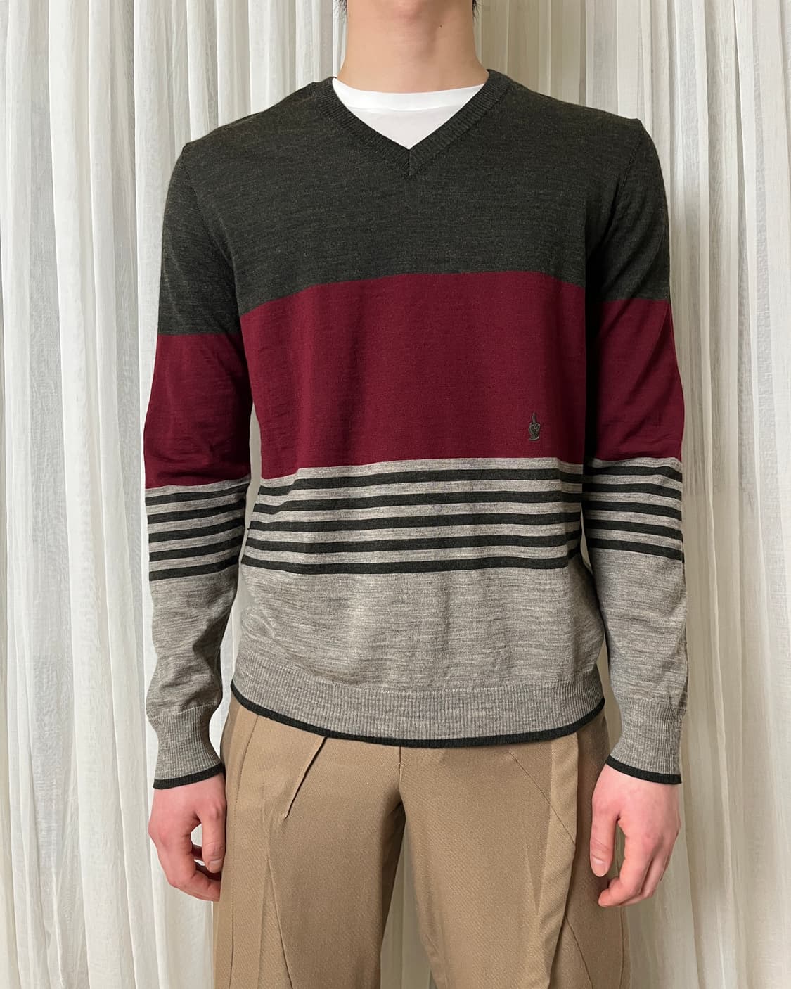 언더커버 미들핑거 스트라이프 니트 Undercover  상품이미지1