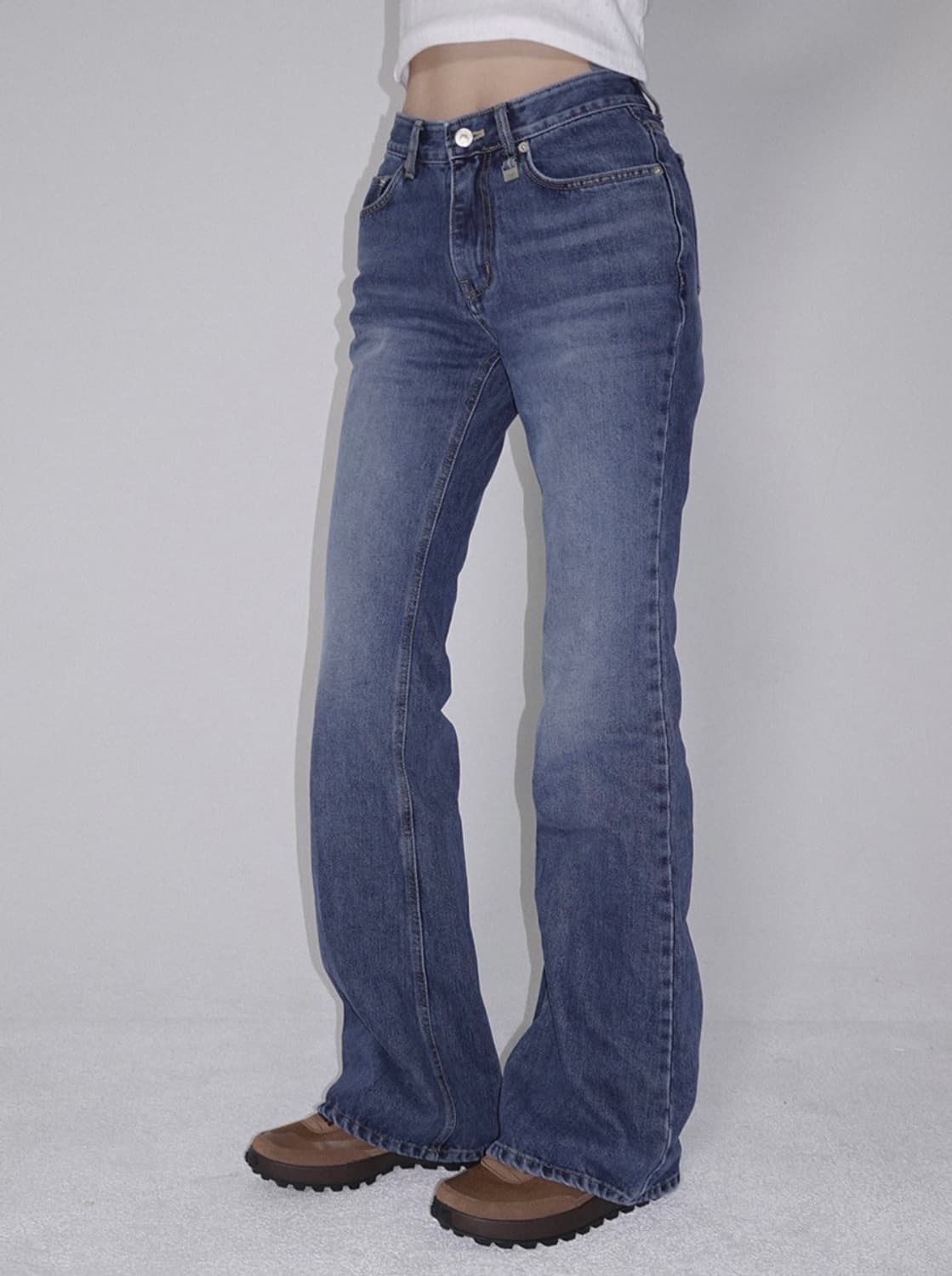 (새상품) 페일제이드 파인체리 미드라이즈 부츠컷 데님 진 베이직 블루 청 상품이미지2