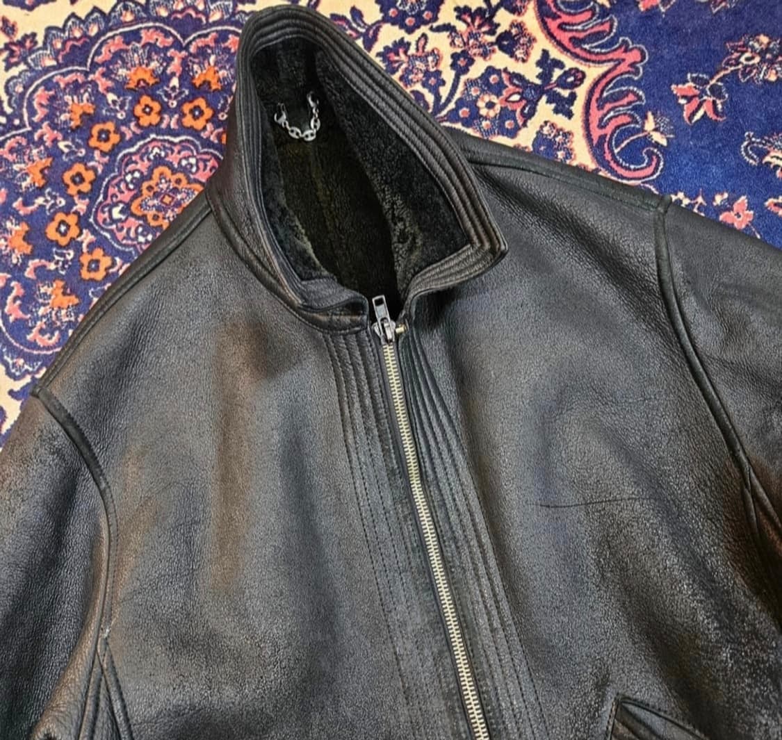 베르사체 90's 빈티지 워시드 가죽 양털 무스탕 상품이미지5