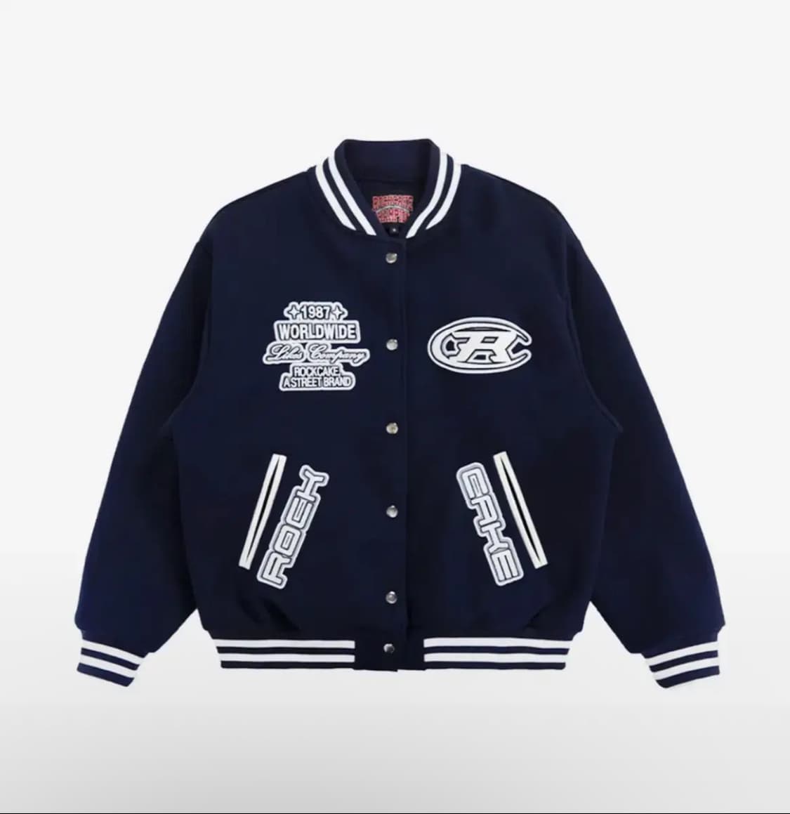 락케이크 시그니쳐 스타디움 자켓 - 네이비 M 상품이미지1