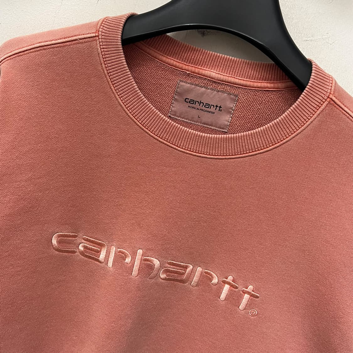칼하트 WIP 더스티 로즈 로고 스웻 맨투맨 L 상품이미지3