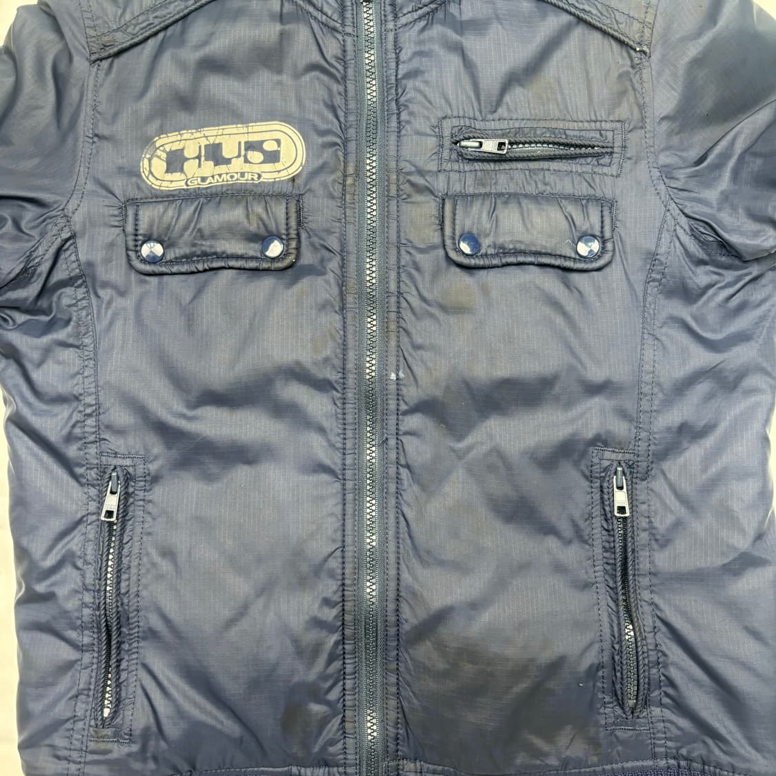 히스테릭 글래머 ROCK 네이비 레이싱 패딩 자켓 OS 상품이미지10