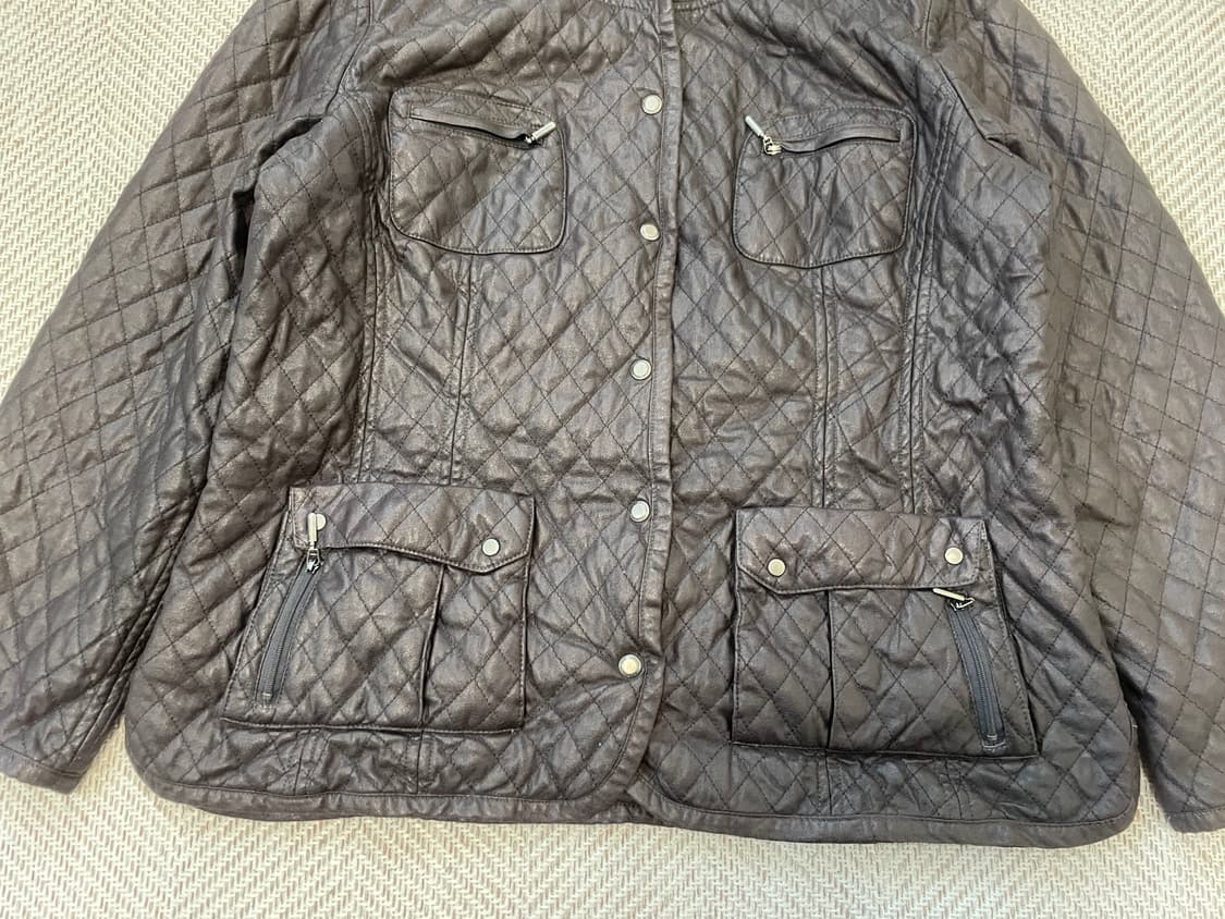 빈티지 다이아몬드 퀼팅 멀티포켓 후드 자켓  J03950 상품이미지3