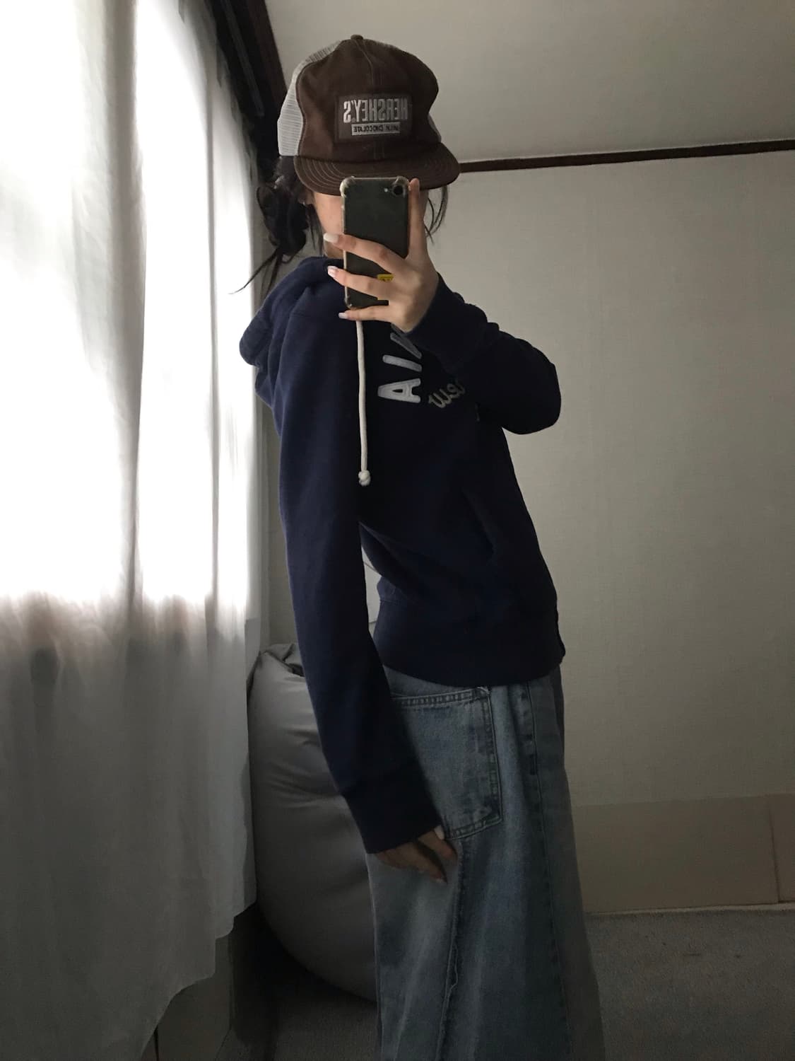 후아유 네이비 후드집업 상품이미지2