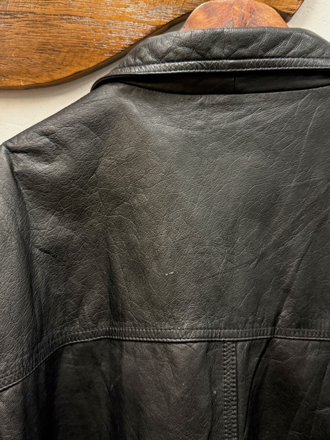 90s Cowhide Leather Car Coat 상품이미지7