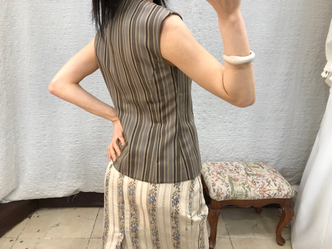 soft brown stripe vest 상품이미지4