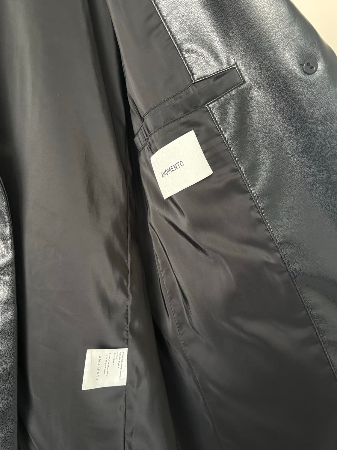 아모멘토 비건레더자켓 가죽자켓 VEGAN LEATHER LONG JACK 상품이미지6