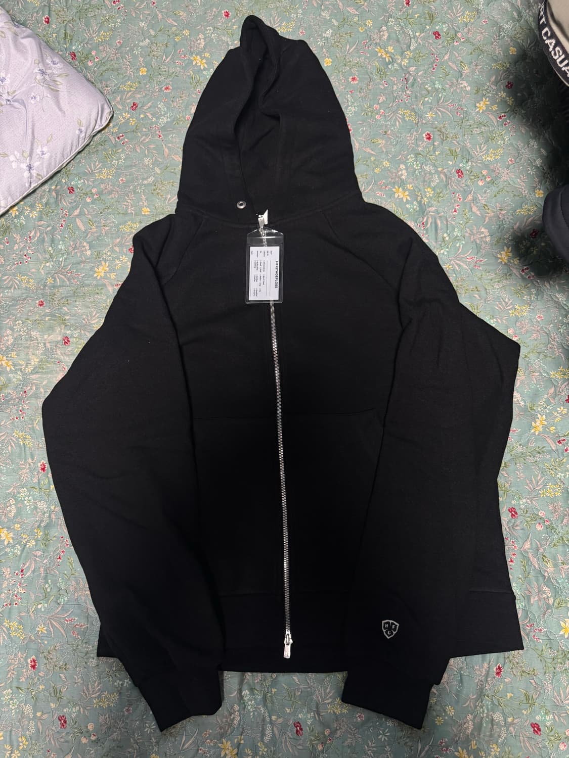 [새제품]헤리티지플로스 메리노울 후드집업 블랙 M 상품이미지2