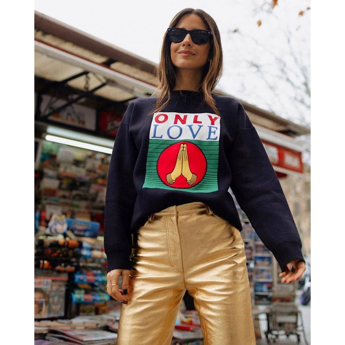 산드로 프린팅 자수 니트 맨투맨 상품이미지1