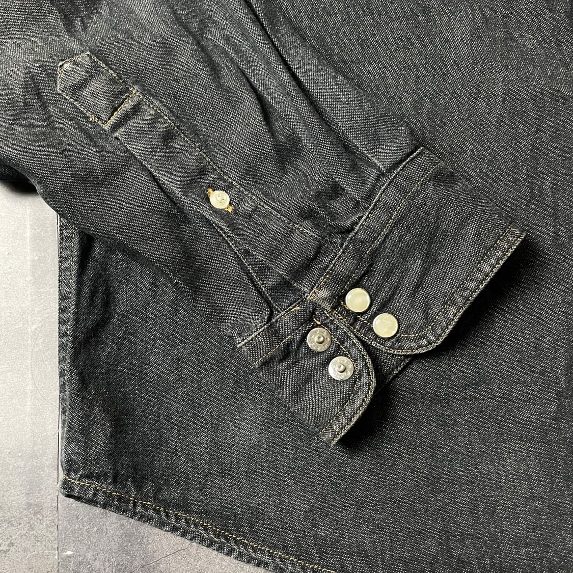 DENVER HAYES 빈티지 차콜 코튼 웨스턴 데님 셔츠 A00687 상품이미지5