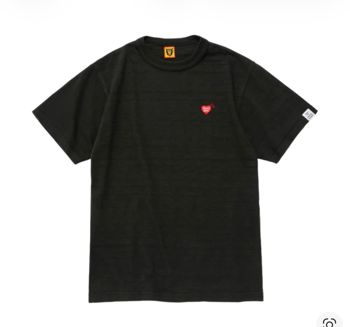 XL) 휴먼 메이드 하트 뱃지 티셔츠 블랙 상품이미지2