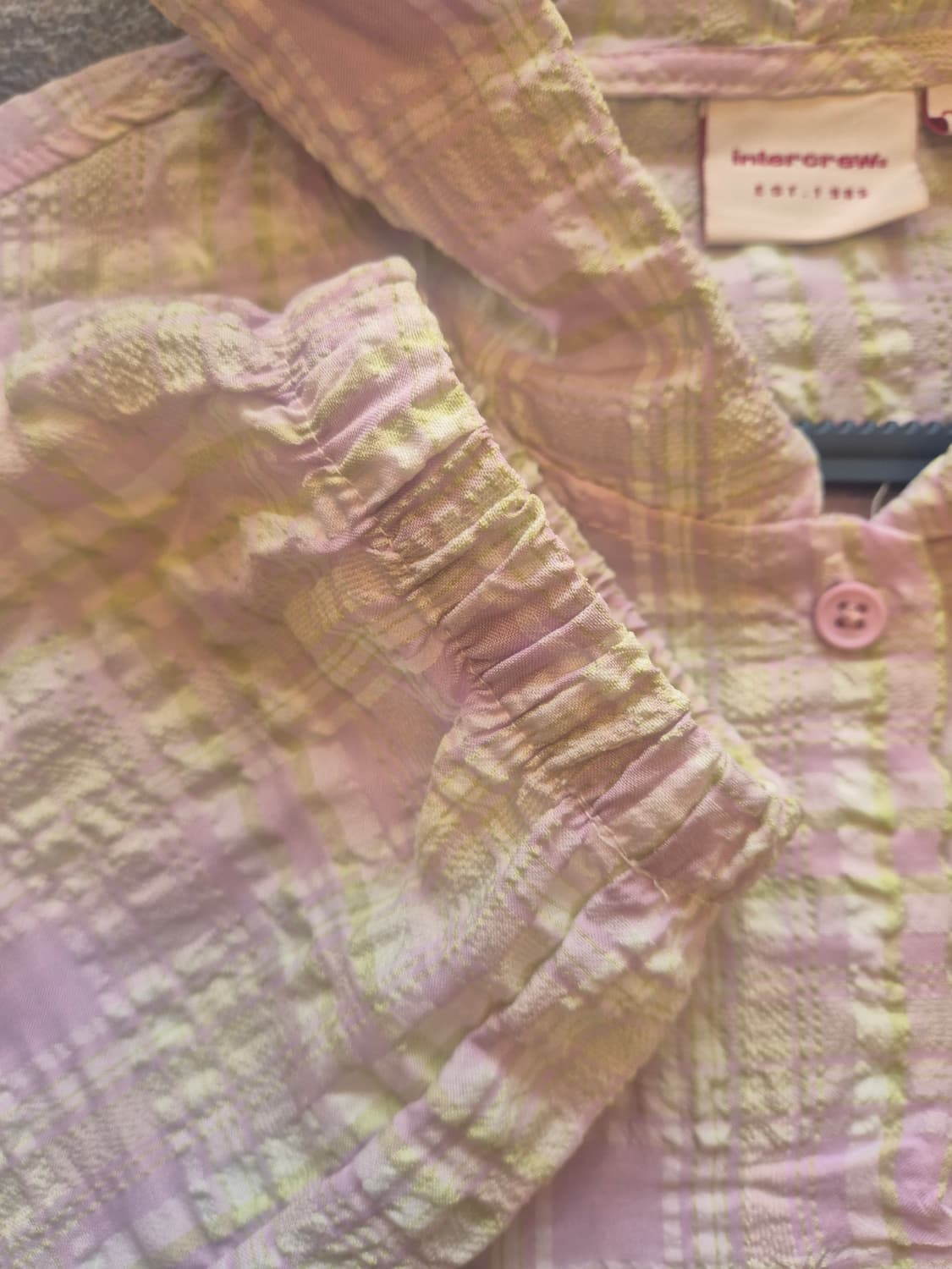 인터크루 우먼스 요루 냉감 시어서커 후드셔츠 핑크 상품이미지3