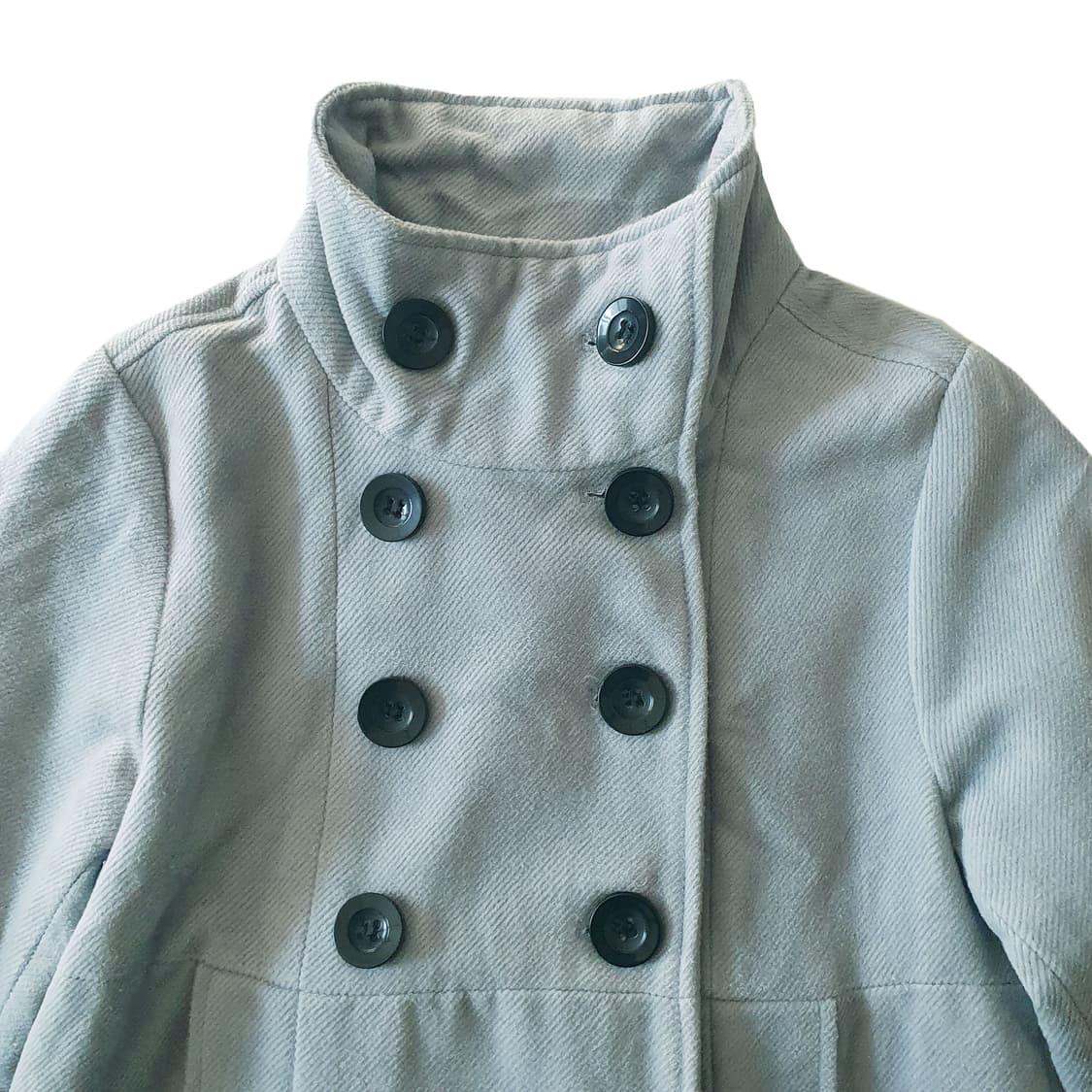 하이넥 하프 코트 블루 그레이 상품이미지3