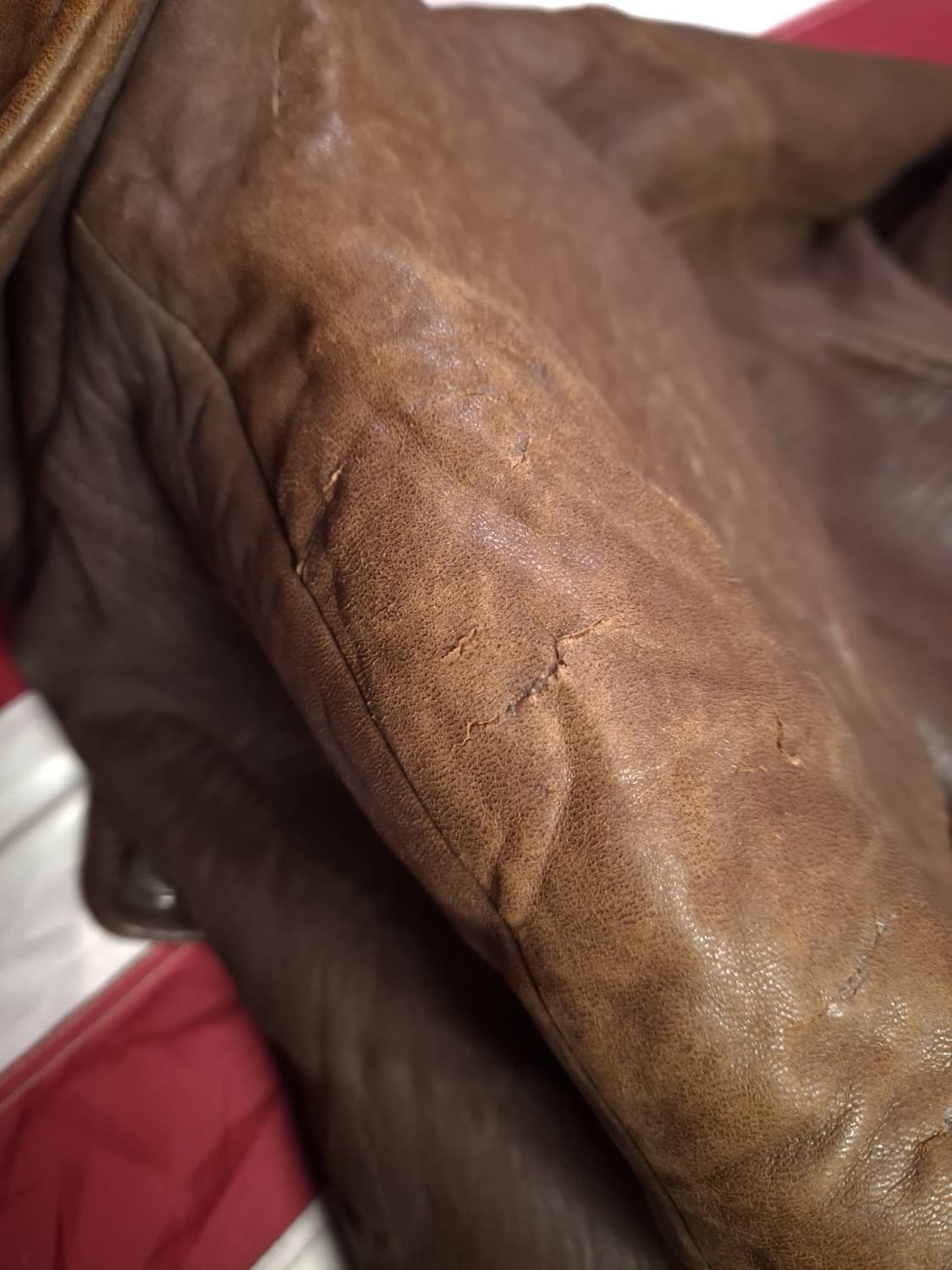 80's 국내산 빈티지 리얼레더 항공자켓 상품이미지9