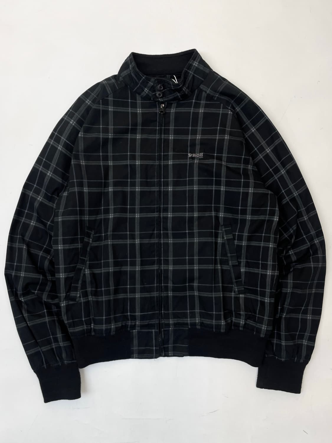 쇼트 뉴욕 체크 집업 블루종 자켓 상품이미지1