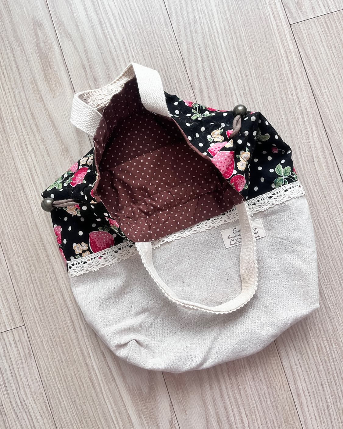 딸기 도트 크로셰 토트백 상품이미지5