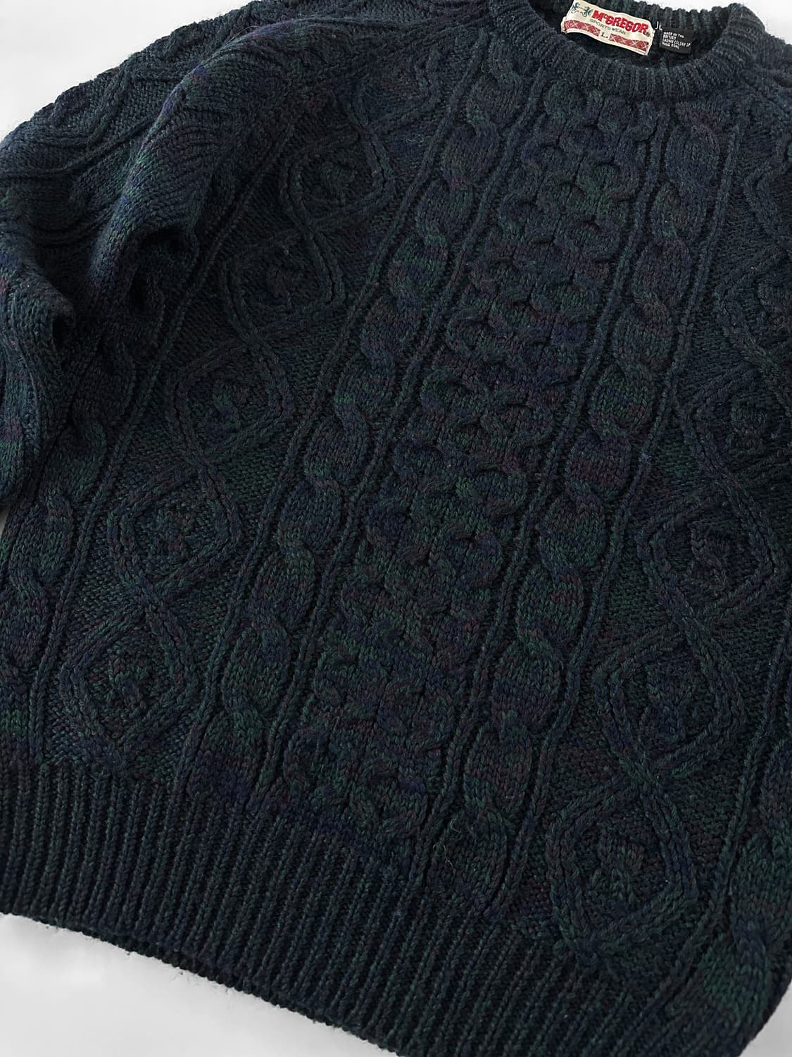 80~90s 빈티지 맥그리거 케이블 니트 스웨터 상품이미지6