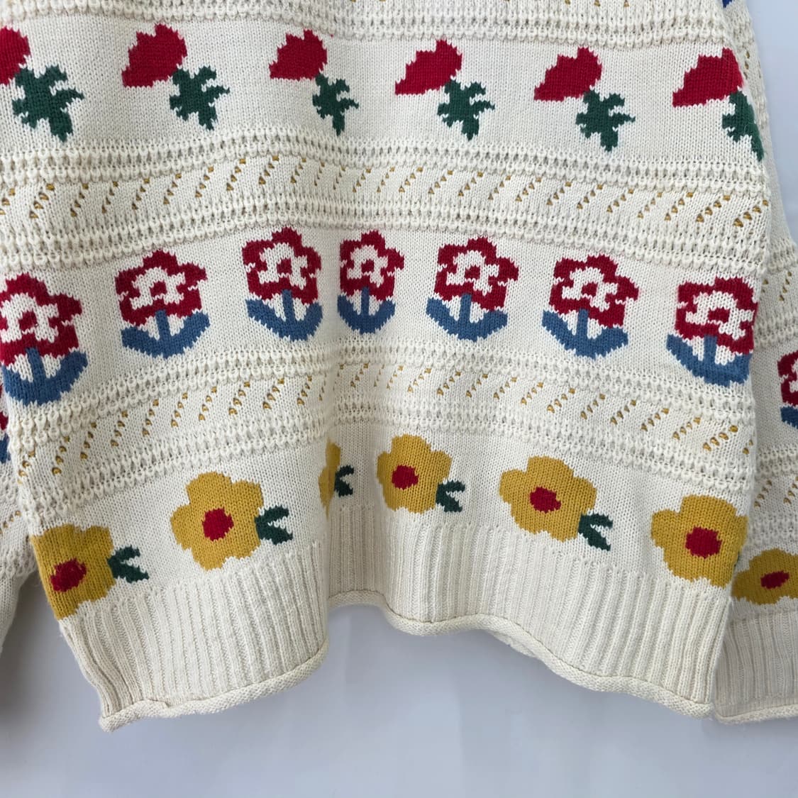 플라워패턴 자가드 니트  상품이미지3